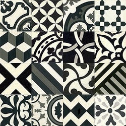 Mission Neutral Patchwork Encaustic Cement Tile 8"x8" - Avente Tile