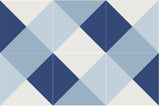Mission Partial Field in Blue 8"x8" Encaustic Cement Tile - Avente Tile