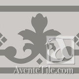 Mission Queen Border Gray 8"x8" Encaustic Cement Tile - Avente Tile