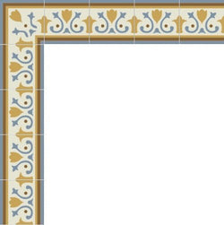 Mission Roche Border Savoy 8"x8" Encaustic Cement Tile - Avente Tile