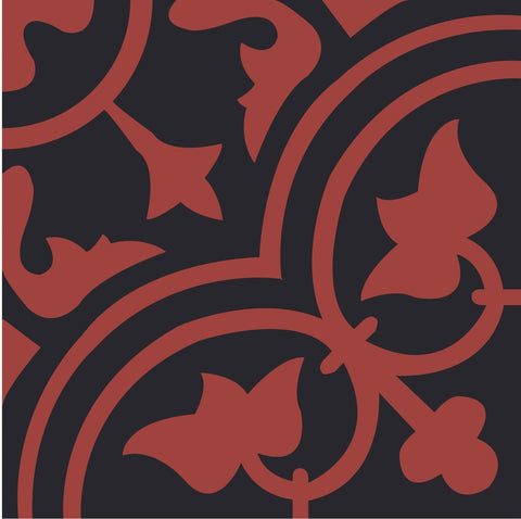 Mission Roseton Mystique Colorway 8"x8" Encaustic Cement Tile - Avente Tile