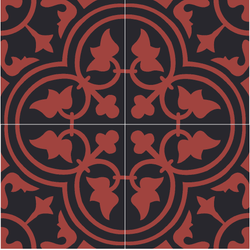 Mission Roseton Mystique Colorway 8"x8" Encaustic Cement Tile - Avente Tile