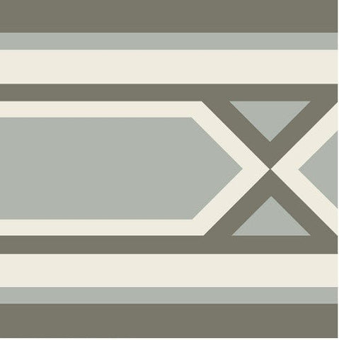 Mission Santiago Border 8"x8" Encaustic Cement Tile in Mountain Colorway - Avente Tile