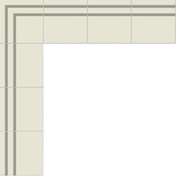 Mission Stripes Border Encaustic Cement Tile 8"x8" - Gris on White - Avente Tile