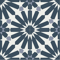 Mission Temara 01 Navy 8"x8" Cement Tile - Avente Tile
