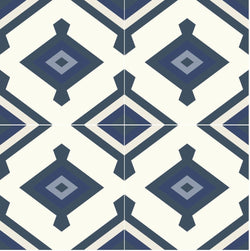 Mission Yanelli Navy 8"x8" Encaustic Cement Tile - Avente Tile