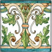 Spanish Albacete Hand Painted Ceramic Tile - Avente Tile
