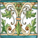 Spanish Albacete Hand Painted Ceramic Tile - Avente Tile