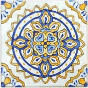 Spanish Aranjuez Hand Painted Ceramic Tile - Avente Tile