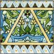Spanish Burgos Hand Painted Ceramic Tile - Avente Tile