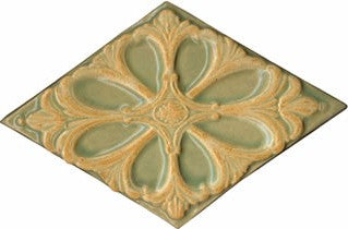 Sculptural Relief Tile - Diamond Medallion in Appalachian Spring Glaze