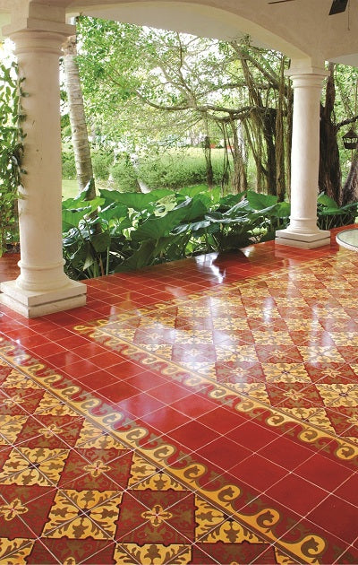 Traditional Alcala Cement Tile Patio